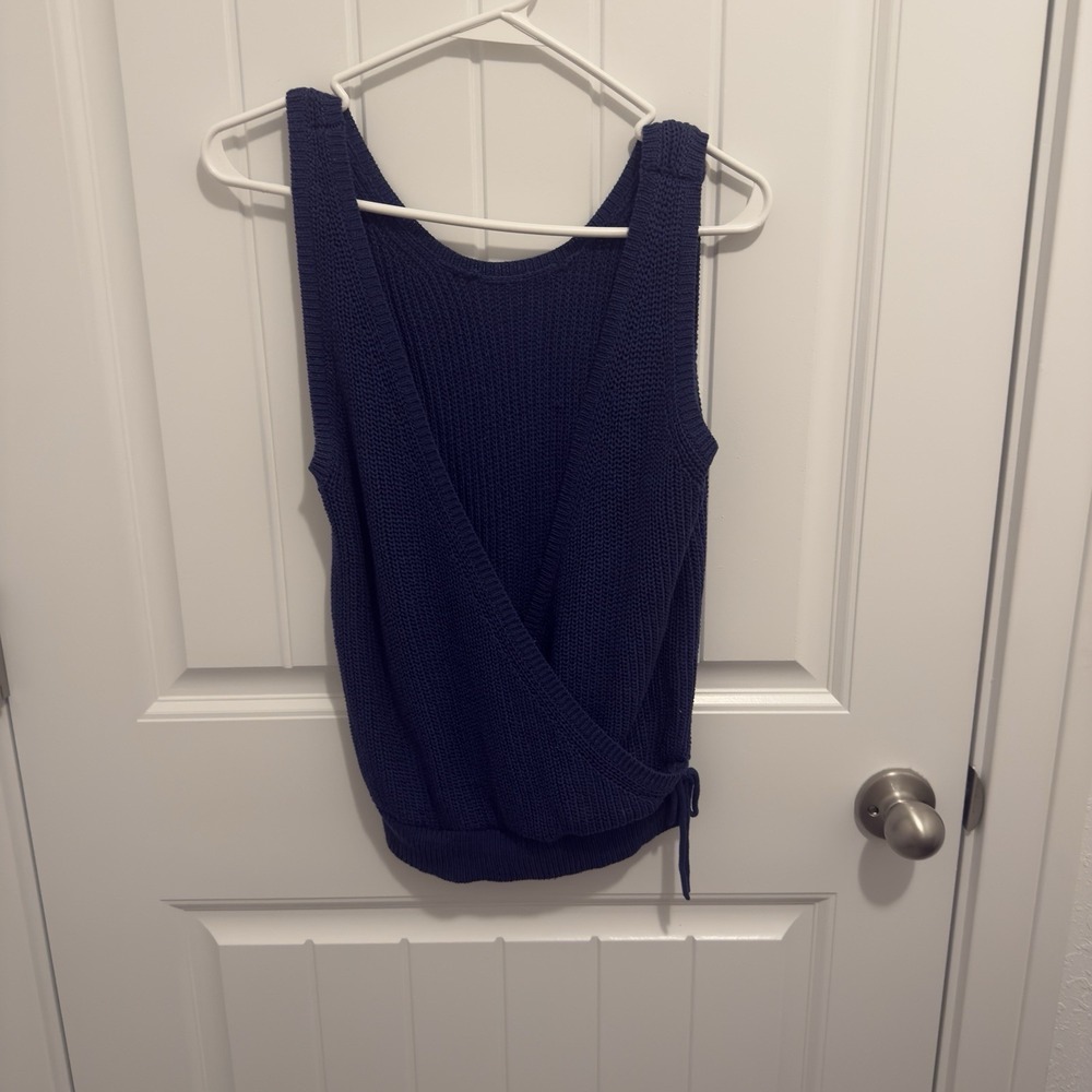 The Group Babaton Women's Sleeveless Wrap Sweater Navy Size‎ XXS